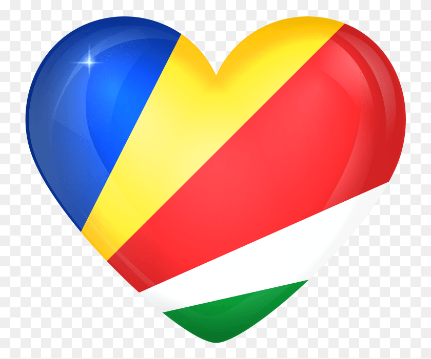 745x641 Seychelles Large Heart Flag Heart, Balloon, Ball, Logo HD PNG Download