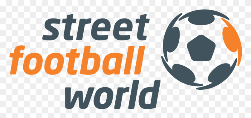 828x357 Descargar Png Sfw Logo Hq Gris Naranja Street Football World Logo, Texto, Alfabeto, Símbolo Hd Png