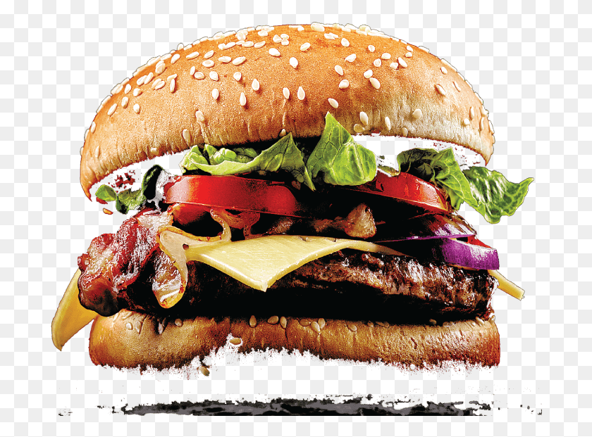 698x561 Shack Burger With Black Background, Food HD PNG Download