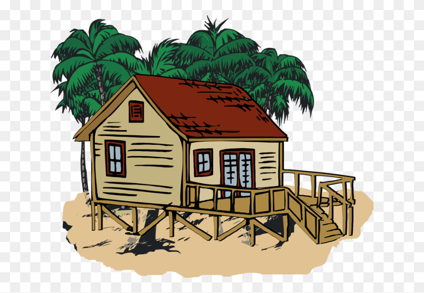 640x521 Shack Clipart Cute Beach House Clipart, Housing, Building, Cottage HD PNG Download