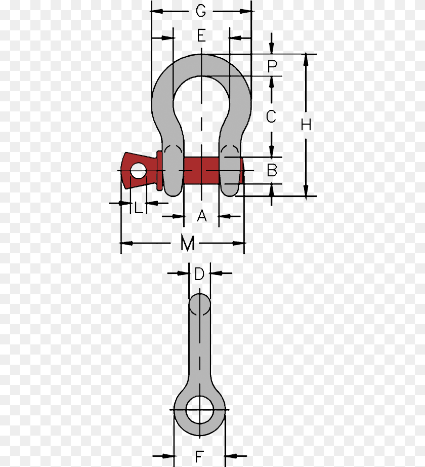 412x922 Shackle Drawing Shackle, Cad Diagram, Diagram PNG