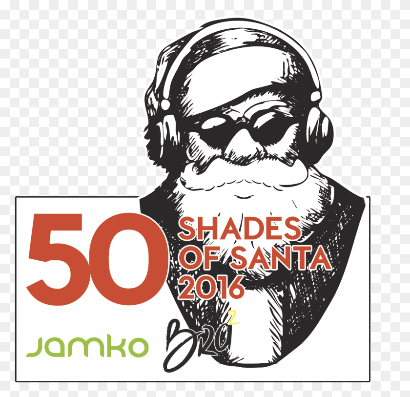 1055x1019 Shades Of Santa Jamko39s Pre Christmas Party Illustration, Text, Face, Number HD PNG Download