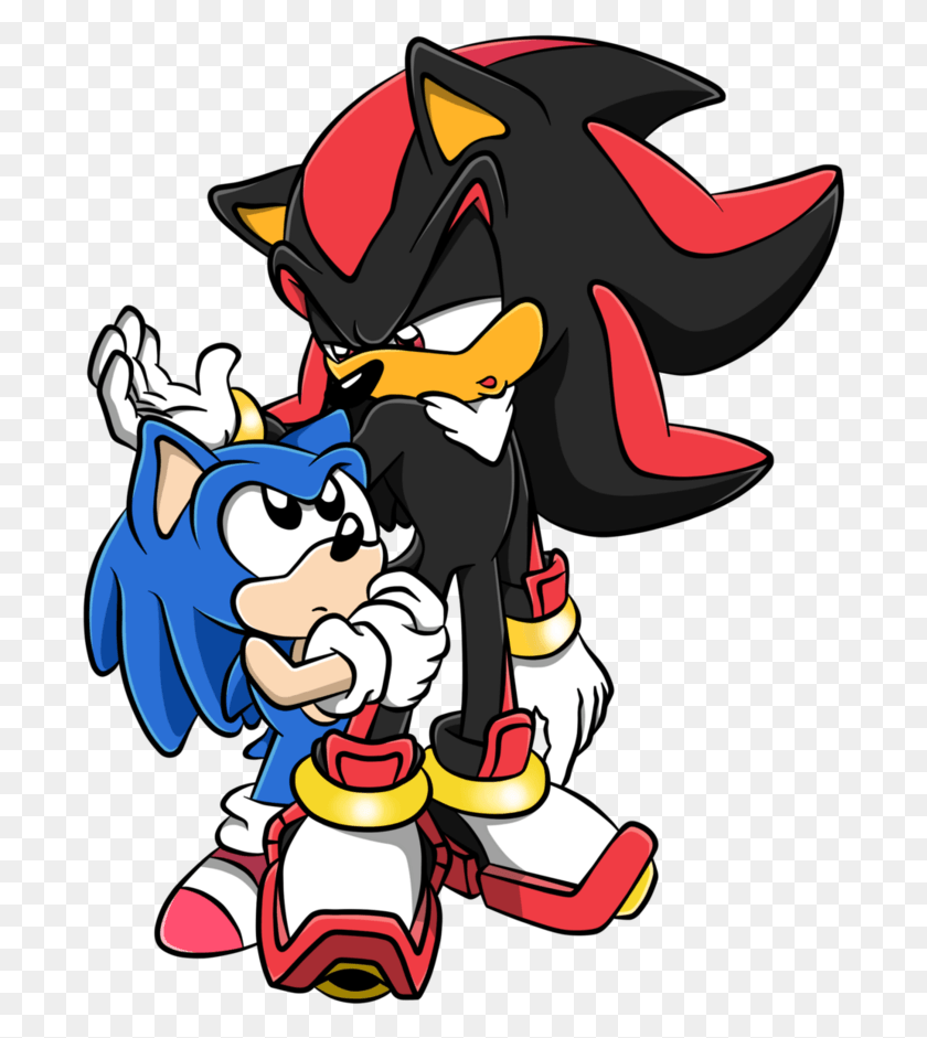 692x881 Descargar Png Shadow And Classic Sonic By Tails, Silver Fan Vector, Shadow And Classic Sonic, Graphics, Intérprete Hd Png