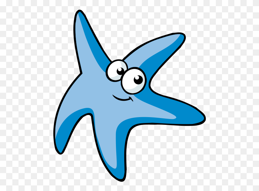 497x558 Png Изображение - Shadow Clipart Starfish Desenho Estrela Azul.
