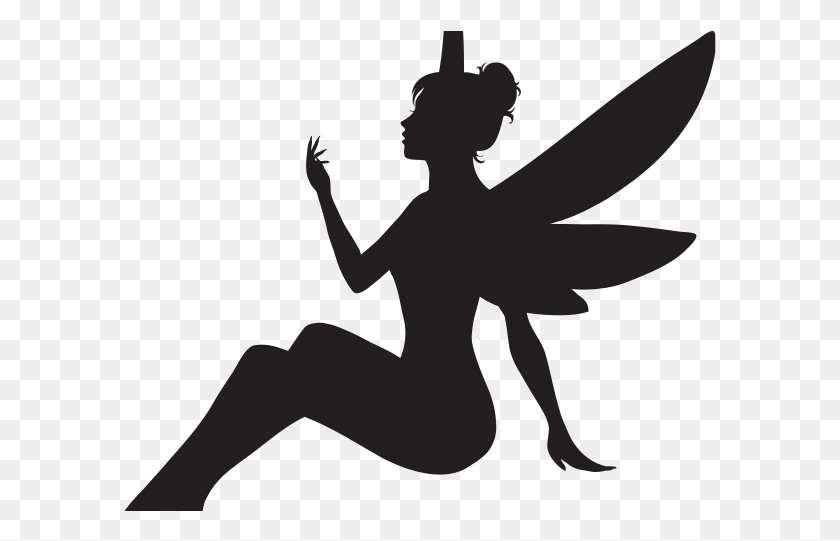 593x481 Shadows Clipart Tinkerbell Gold Fairy Transparent, Person, Human HD PNG Download