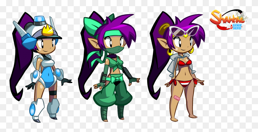 2249x1072 Shantae Half Genie Hero, Эльф, Костюм, Графика Hd Png Скачать