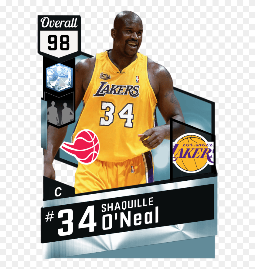 597x826 Shaquille O39neal Myteam Pink Diamond Card Nba Player Card, Advertisement, Person, Human HD PNG Download
