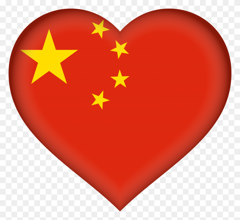 3000x2727 Share This Article China Flag Heart, Balloon, Ball, Symbol HD PNG Download
