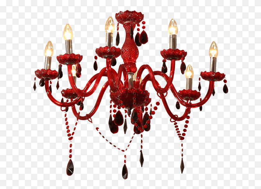 630x549 Share This Image Black Red Chandelier, Lamp HD PNG Download