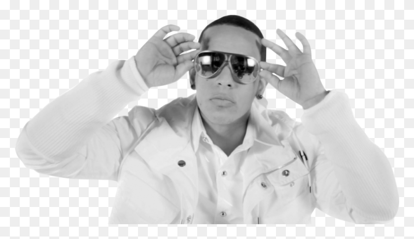 1000x546 Share This Image Daddy Yankee In White, Sunglasses, Accessories, Accessory HD PNG Download