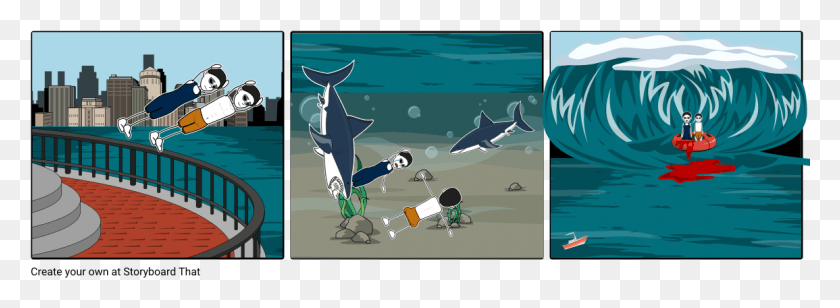 1155x368 El Ataque De Tiburón Por Zack Cook Storboards En Conciencia Ambiental, Delfín, Mamífero, Vida Marina Hd Png