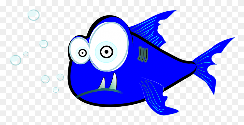 961x456 Shark Cartoon Fish Character Ocean Sea Animal Piranha Clip Art, Sea Life, Amphiprion, Rock Beauty HD PNG Download