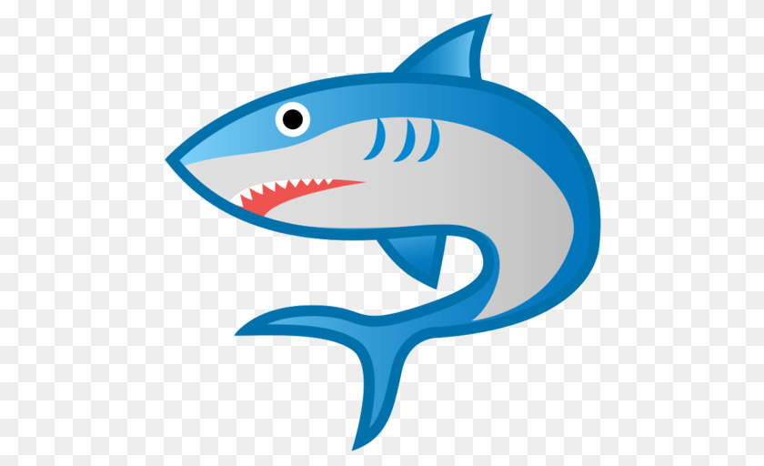 512x512 Shark Emoji, Animal, Sea Life, Fish Transparent PNG