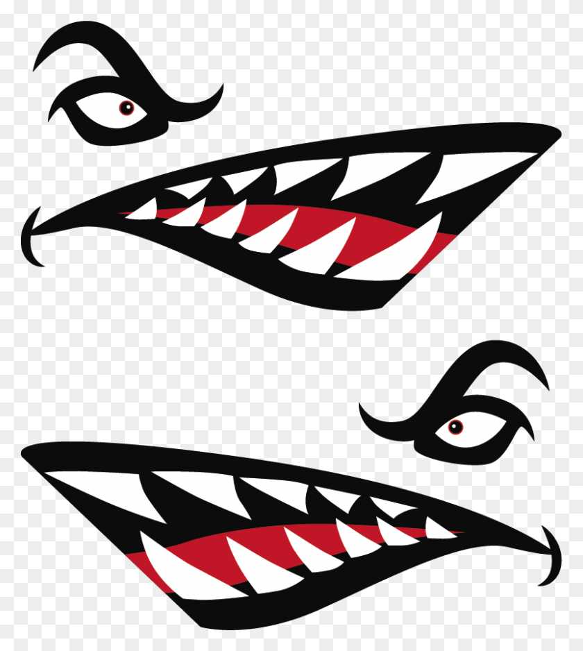 801x902 Shark Teeth Kayak Shark Mouth Decal, Graphics, Clothing HD PNG Download