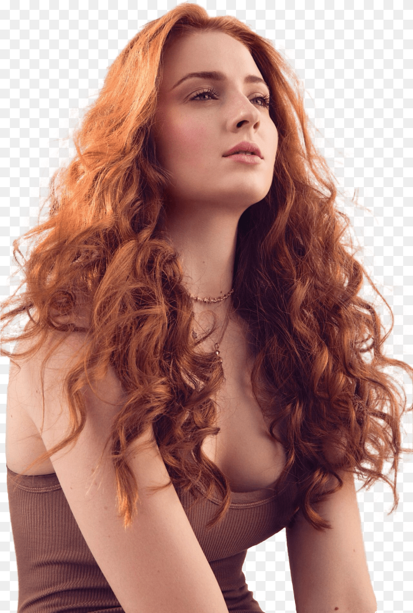 1281x1899 Sharp Cutouts Sophie Turner Red Hair PNG