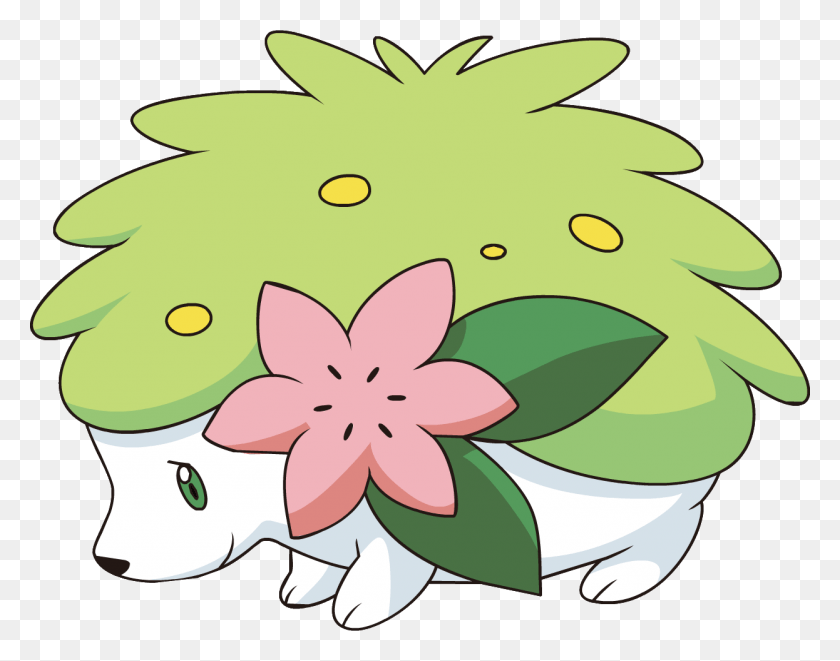 1246x961 Shaymin Pokemon, Floral Design, Pattern, Graphics HD PNG Download