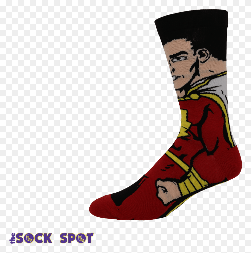 1594x1604 Shazam 360 Superhero SocksClass Sock, Clothing, Apparel, Footwear HD PNG Download