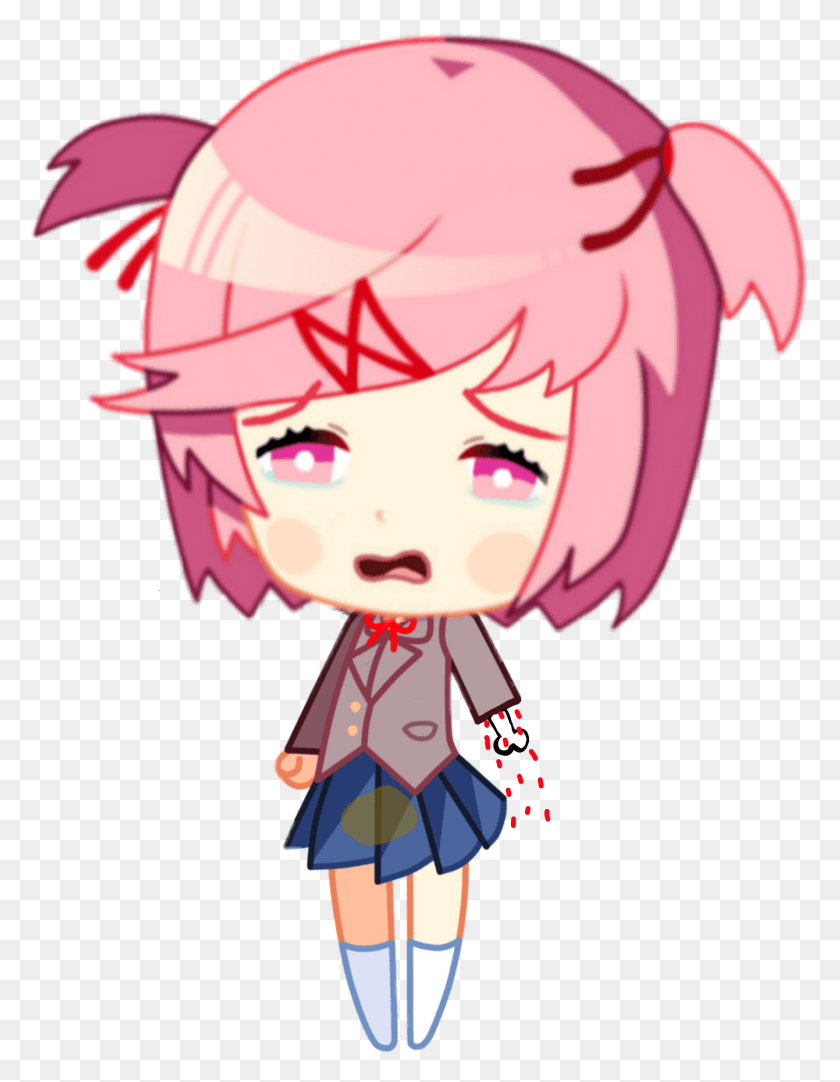 1341x1758 She Lost Part Of Her Arm And She Peed A Little Bit Doki Doki Natsuki Chibi, Doll, Toy, Helmet HD PNG Download