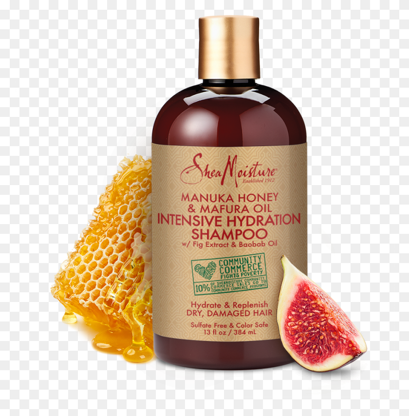912x929 Shea Moisture Manuka Honey And Mafura Oil Shampoo, Plant, Bottle, Fruit HD PNG Download
