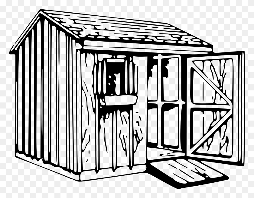 2400x1838 Shed Black And White Clip Art, Gray, World Of Warcraft Descargar Hd Png