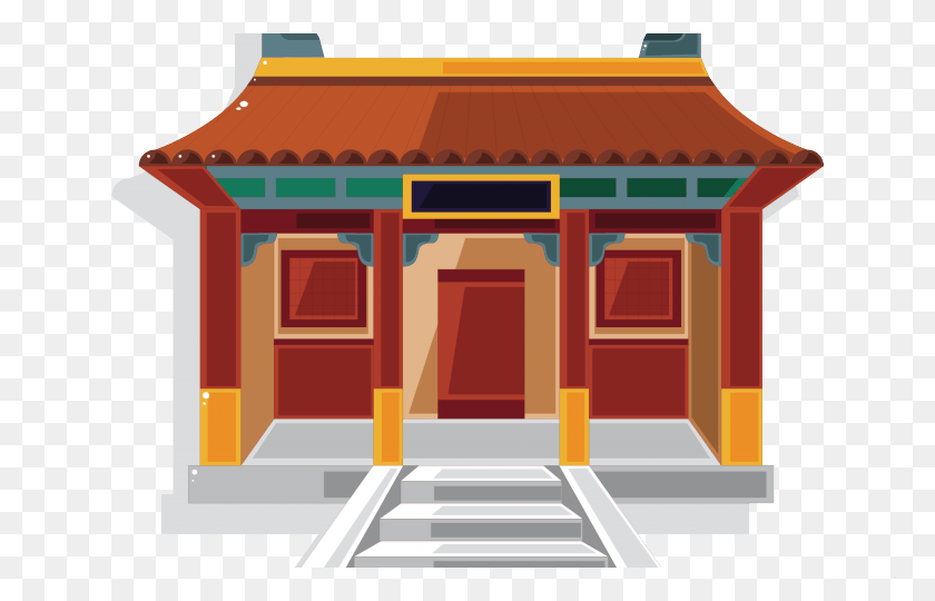 640x480 Shed Clipart Old Building Chinese House Cartoon, Architecture, Temple, Shrine HD PNG Download