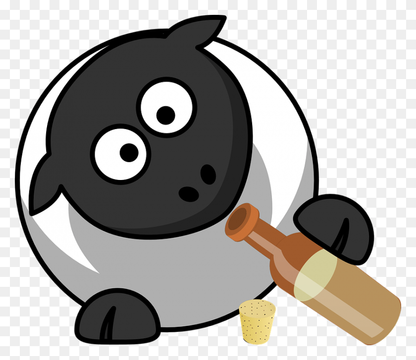 840x720 Sheep Animal Bottle Drink Drinking Drinking Sheep, Rattle, Bowling HD PNG Download