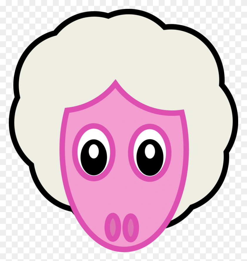 958x1015 Sheep Head Gambar Kepala Kambing Kartun, Face, Text, Pillow HD PNG Download