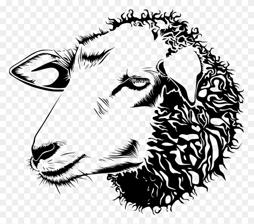 1024x895 Sheep Line Art, Gray, World Of Warcraft HD PNG Download