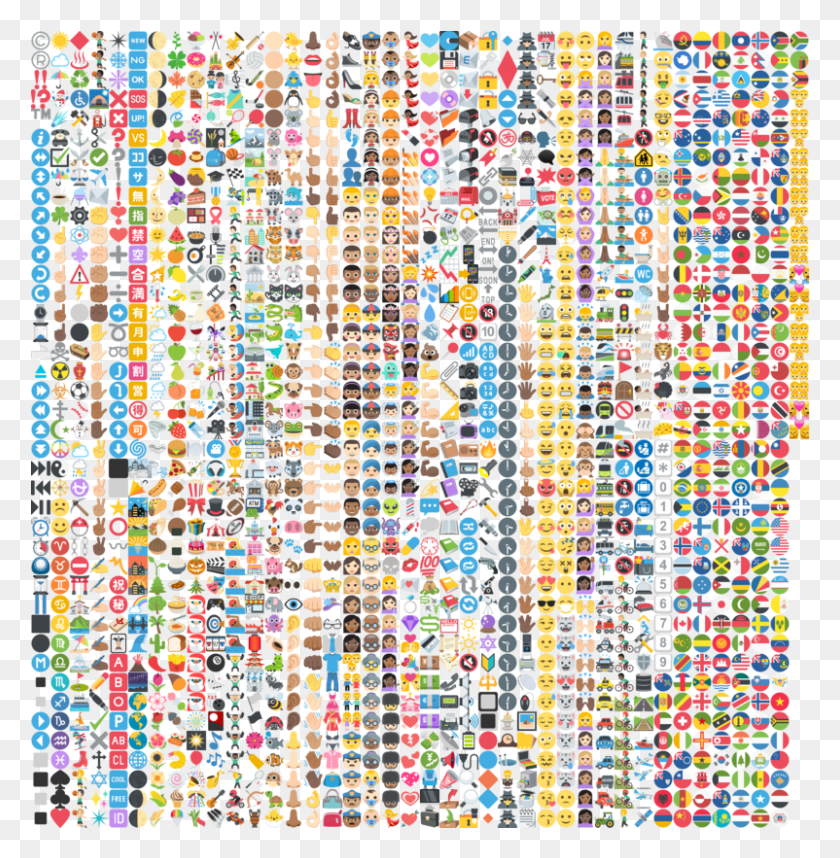 802x821 Descargar Png Hoja Emojione 20 Todos Los Emojis En Uno, Alfombra, Patrón, Mosaico Hd Png
