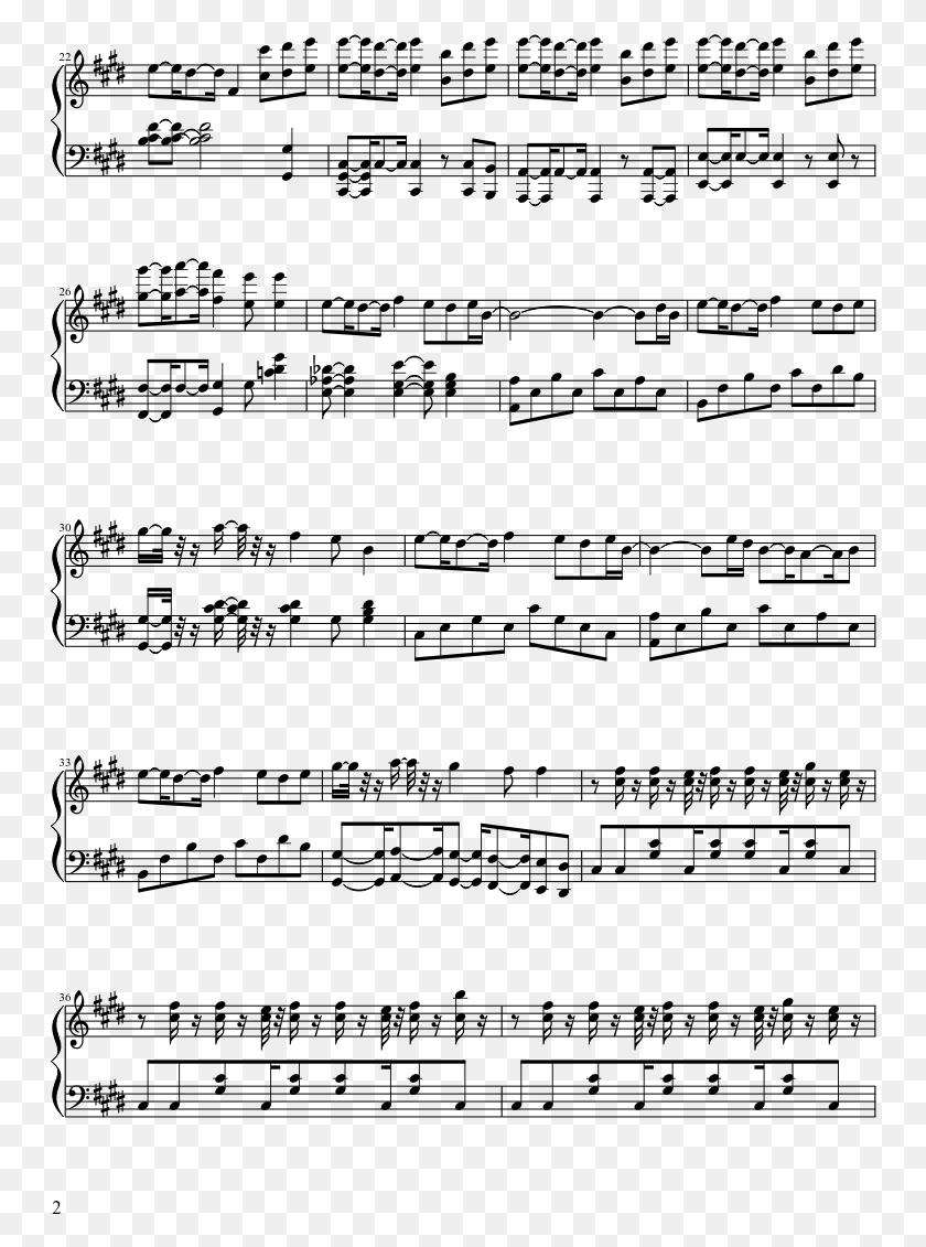 750x1071 Sheet Music 2 Of 9 Pages Chopin Nocturne No 20 Notes, Gray, World Of Warcraft HD PNG Download