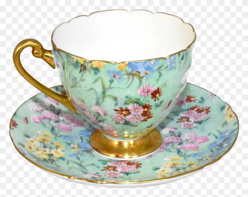 868x676 Shelley Melody Chintz Teacup And Saucer Ripon, Pottery, Cup, Coffee Cup HD PNG Download