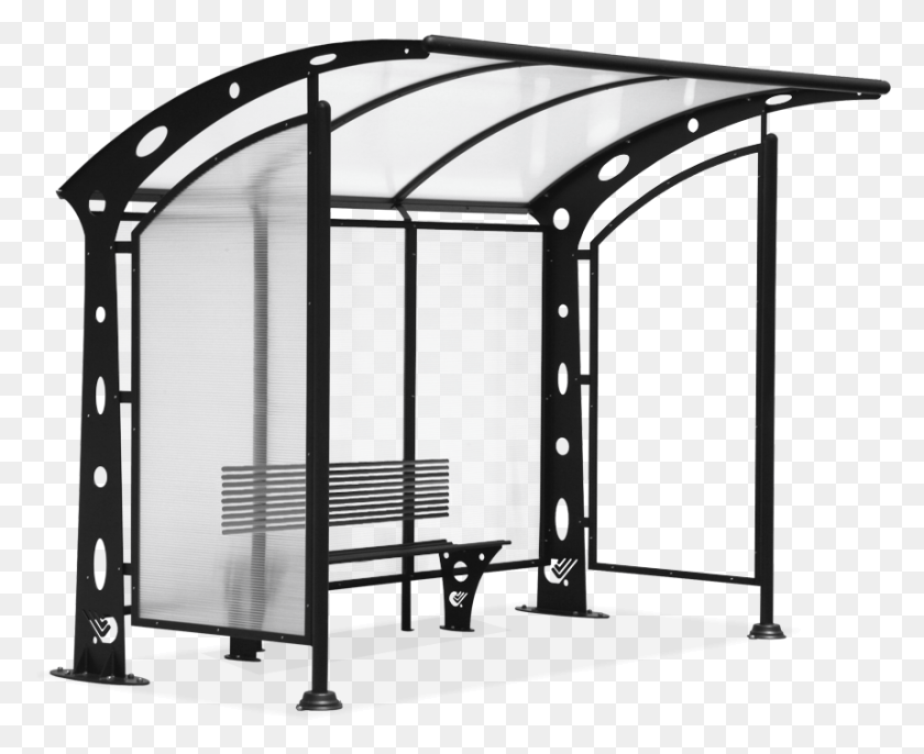 858x689 Shelter Acaya With Sides Walls Bus Shelters Side Wall Safety At Bus Stops, Bus Stop, Door, Jacuzzi HD PNG Download