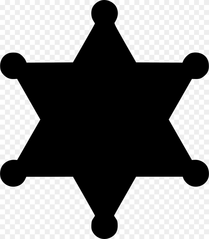 858x980 Sheriff Badge Star Law Enforcement Police Icon Free, Logo, Symbol, Star Symbol, Mace Club Sticker PNG