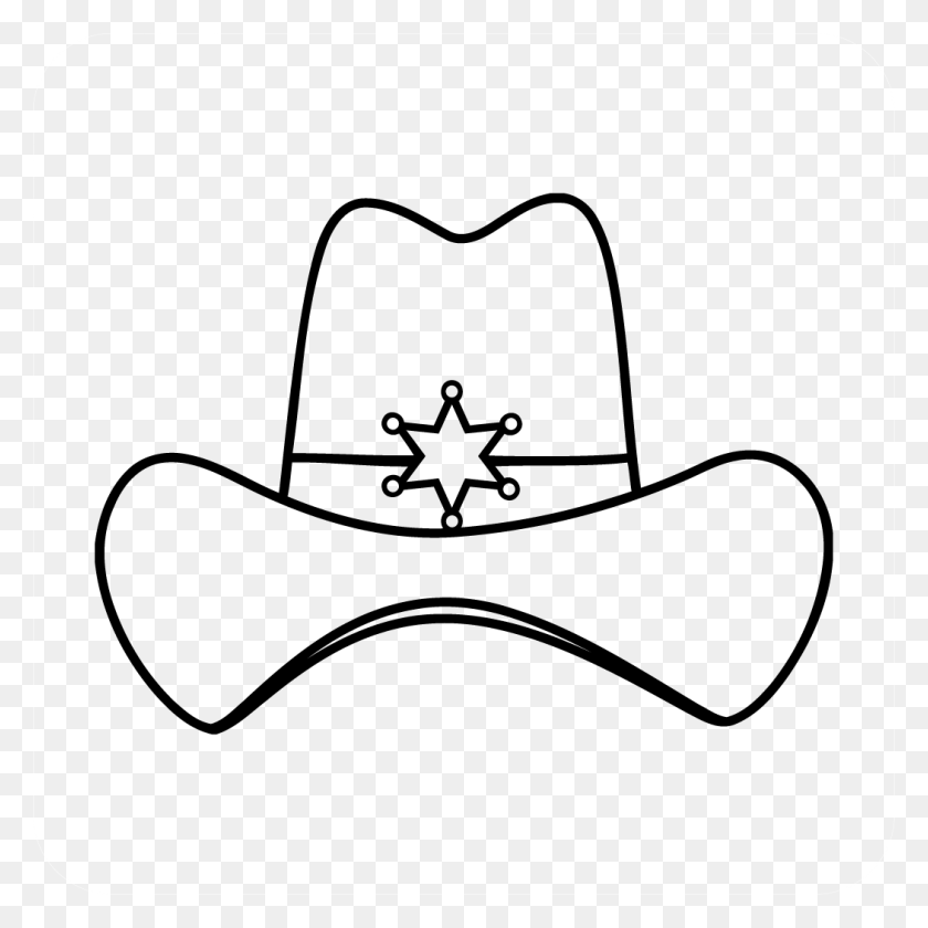 1051x1051 Sheriff Cowboy Hat Decal Cowboy Hat, Clothing, Apparel, Hat HD PNG Download