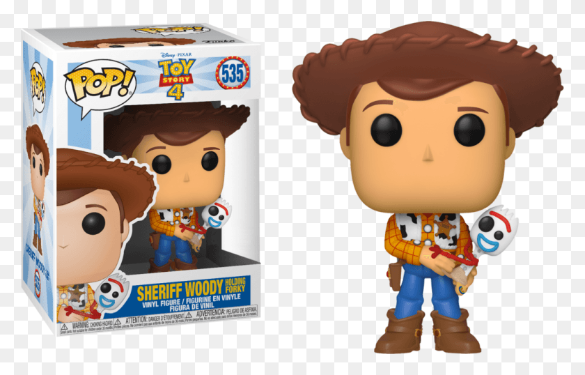 1023x628 Descargar Png Sheriff Woody Sosteniendo Forky Funko Pop Toy Story, Juguete, Aire Libre, Persona Hd Png