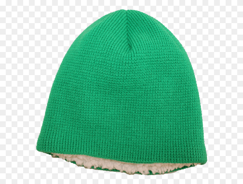 594x577 Sherpa Beanie In Green Knit Cap, Clothing, Apparel, Hat HD PNG Download