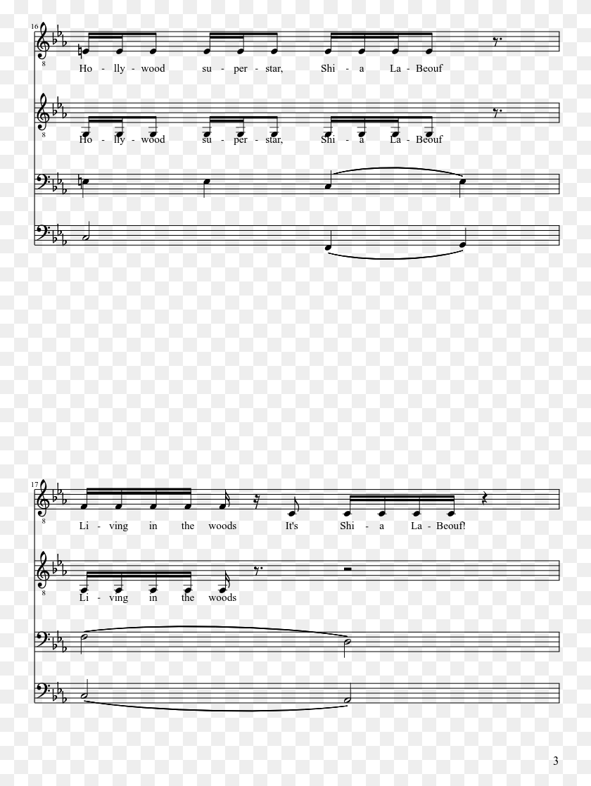 753x1057 Shia Labeouf Sheet Music Composed By Rob Cantor Arr Shia Labeouf Violin Sheet Music, Gray, World Of Warcraft HD PNG Download