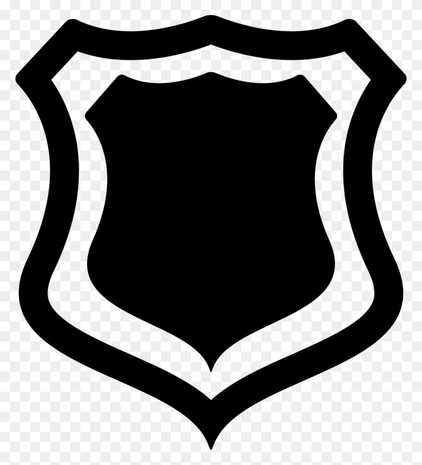 882x980 Shield Badge With Outline Comments Shield Silhouette, Armor, Stencil HD PNG Download