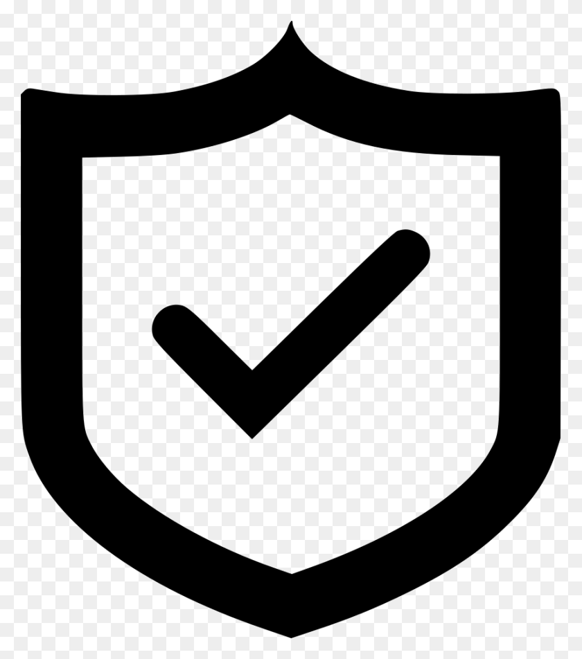 856x980 Shield Checkmark Comments Protection Icon, Armor, Rug, Stencil HD PNG Download