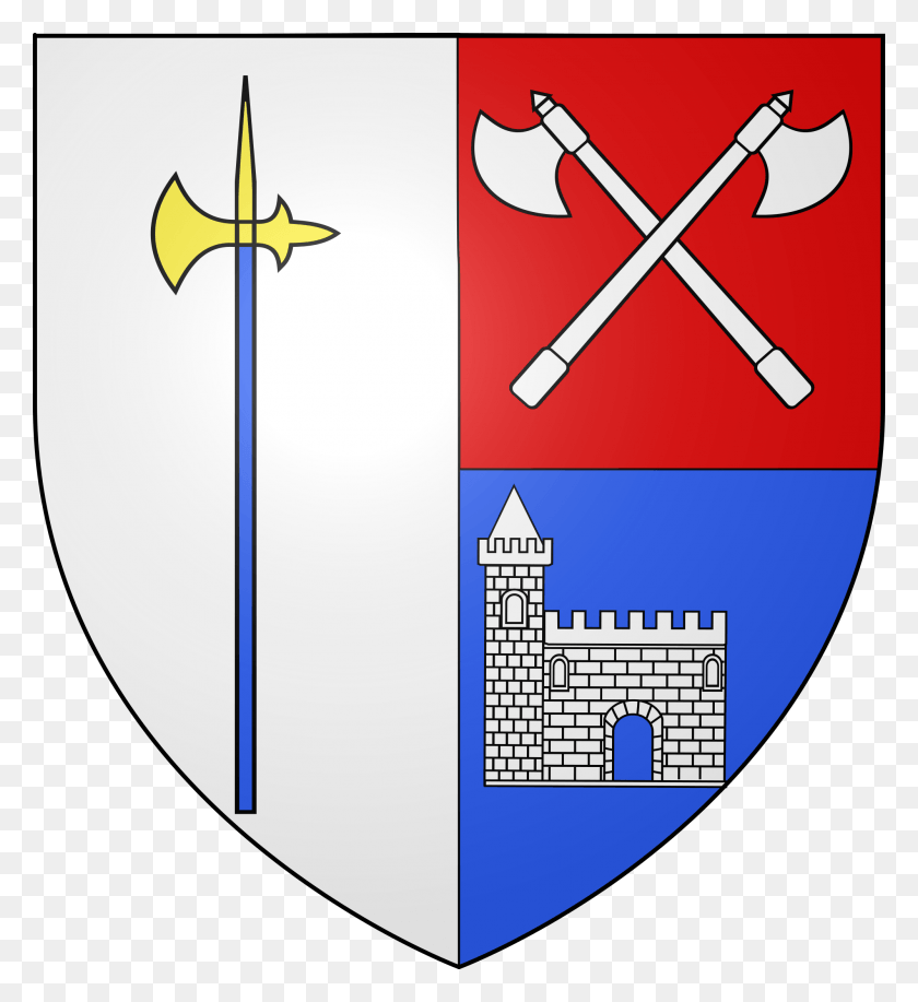 2000x2200 Shield Depicting A Halberd On The Left And Two Battleaxes Longueil Sainte Marie, Armor, Text HD PNG Download