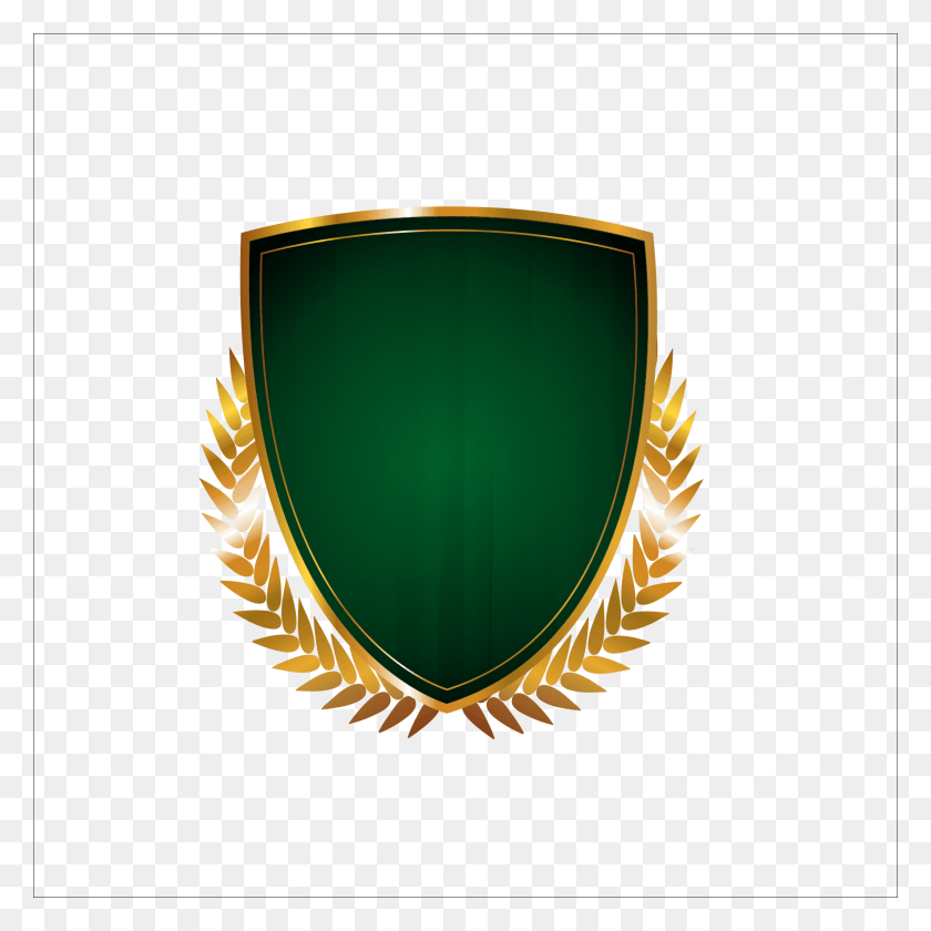 1773x1773 Shield Encapsulated Postscript Green Emblem Creative Gold Shields, Symbol, Lamp, Security HD PNG Download