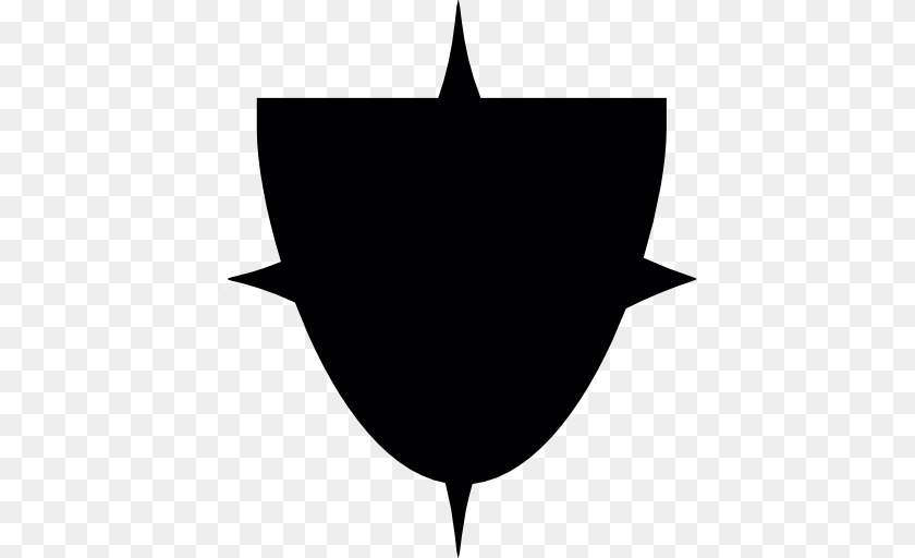 Shield With Four Spikes, Symbol, Animal, Fish, Sea Life Transparent PNG