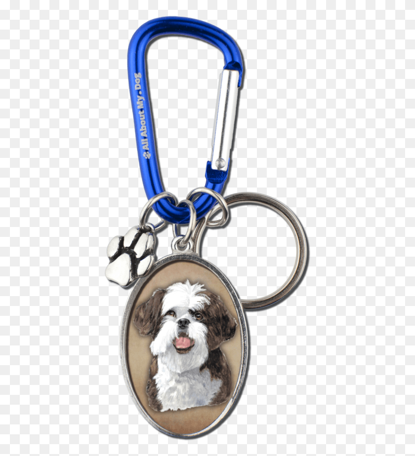 419x864 Shih Tzu Cameo Carabiner Keychain Keychain, Pendant, Dog, Pet HD PNG Download