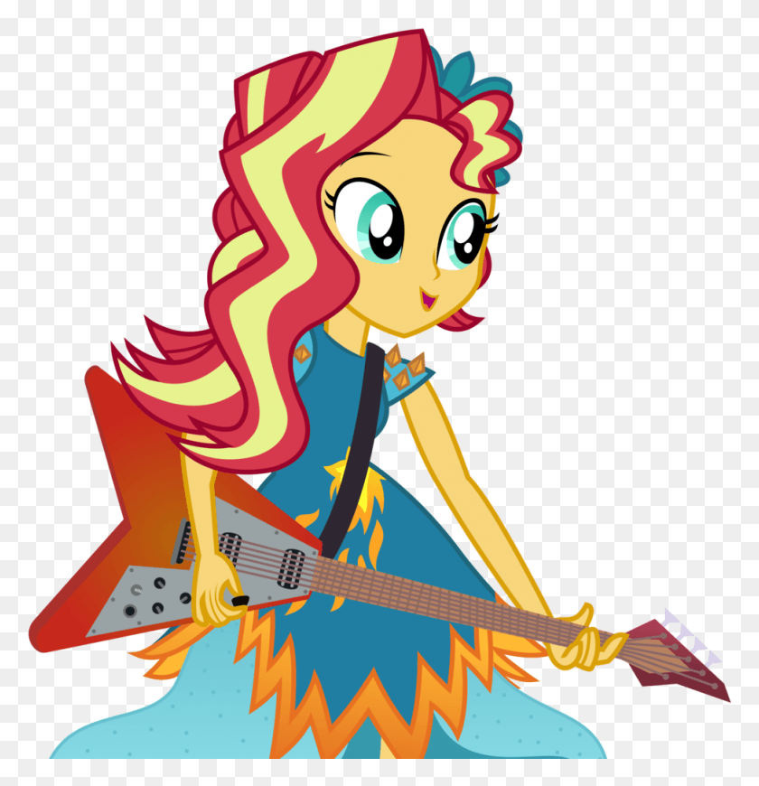 972x1010 Shimmer Daily Sunset Shimmer The Legend Of Everfree, Guitar, Leisure Activities, Musical Instrument HD PNG Download