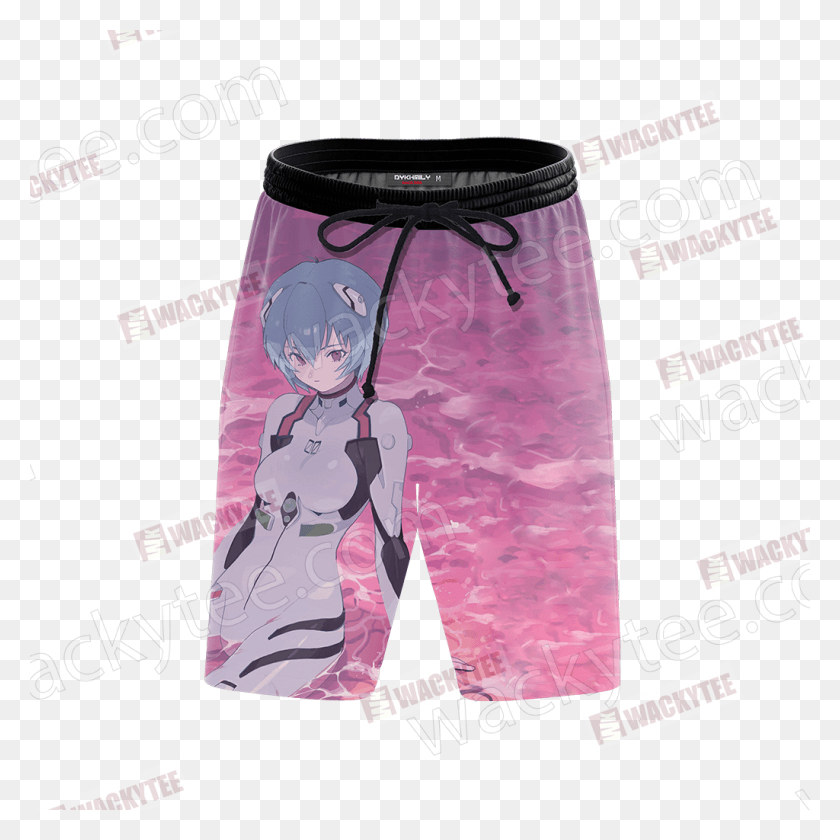 1024x1024 Shin Seiki Evangelion Ayanami Rei 3d Beach Shorts Fullprinted, Clothing, Apparel, Person HD PNG Download