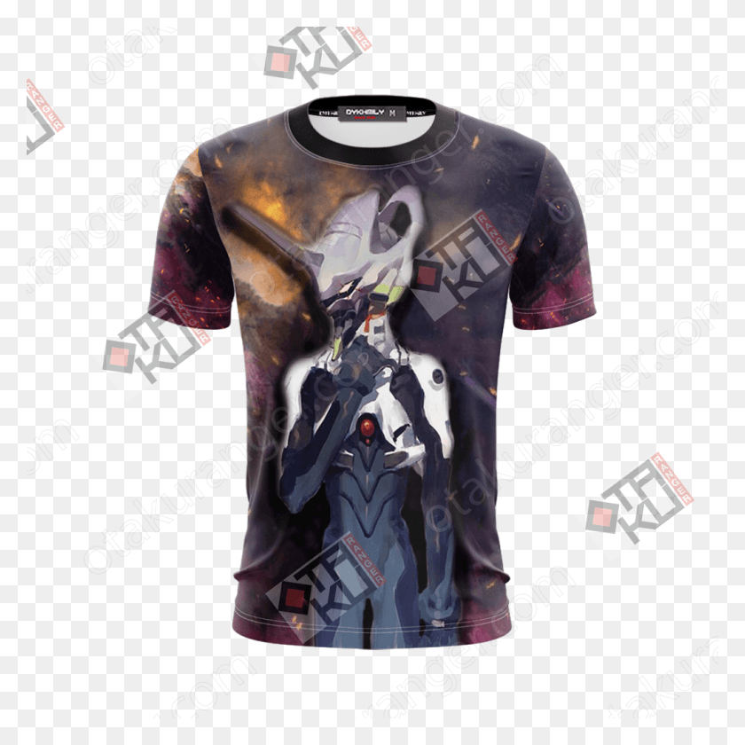 1024x1024 Descargar Png Shin Seiki Evangelion Ikari Shinji 3D Camiseta Los Siete Pecados Capitales Meliodas Camisa, Ropa, Manga Hd Png