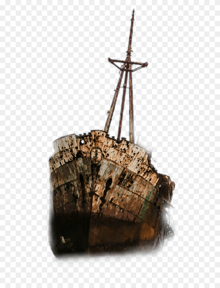 514x1039 Ship Shipwreck Shipwrecked Oldship Boat Boats Shipwreck On The Greek Shore, Vehicle, Transportation, Rust HD PNG Download