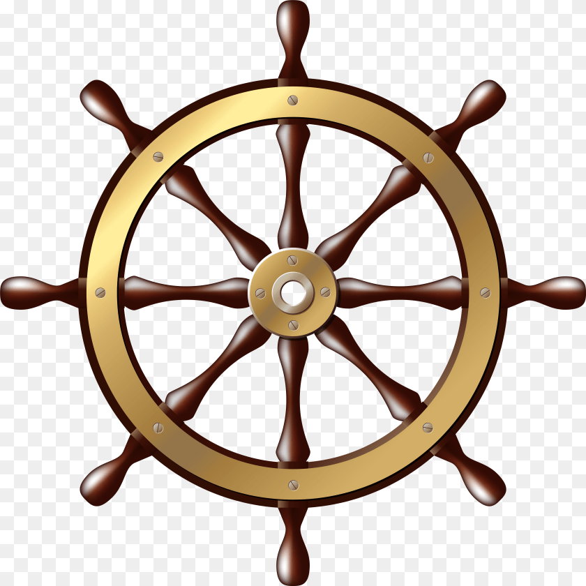 7883x7883 Ship Wheel Clip Art, Gold, Gold Medal, Trophy PNG