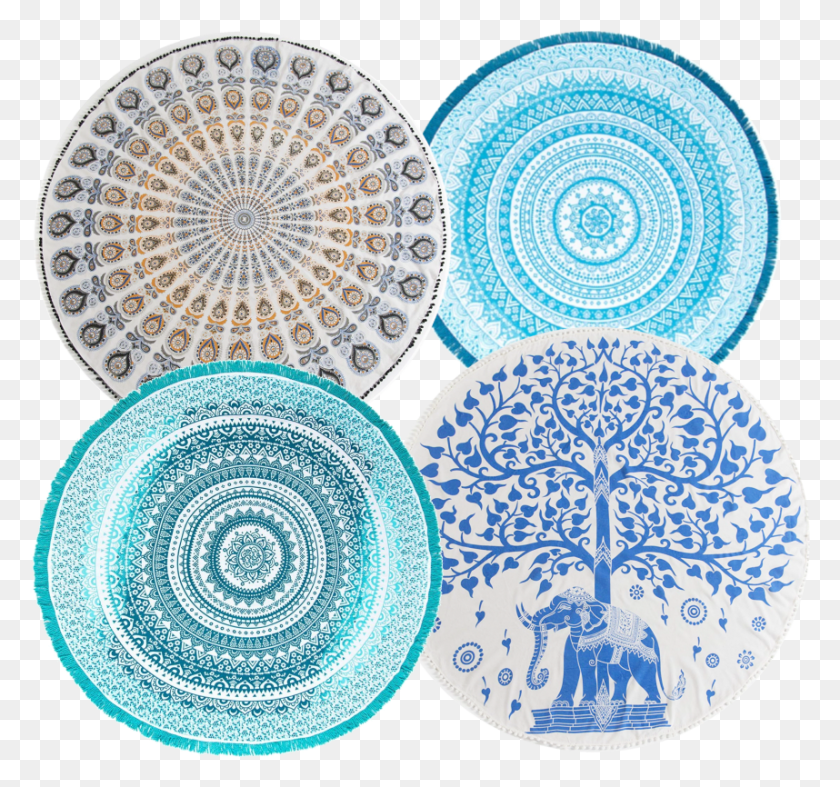 858x800 Shiraleah Round Beach Blanket Circle, Porcelain, Pottery HD PNG Download