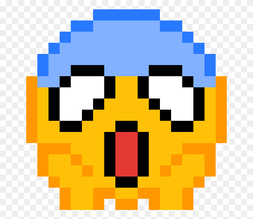 667x667 Descargar Png / Emoji Sorprendido Pixel Art Emoji, Pac Man Hd Png